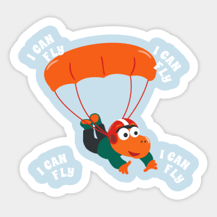 Vector illustration of a cute skydiver. Sticker